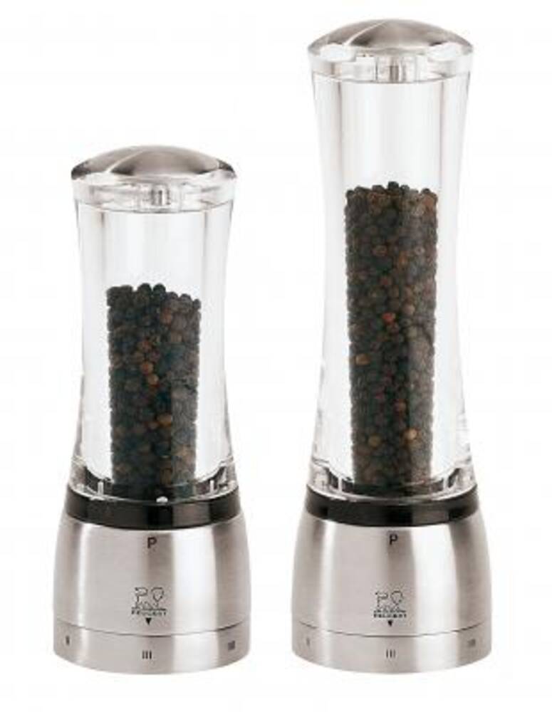 MLÝNKY NA PEPŘ A SŮL, zn. PEUGEOT - DAMAN - nerez/akrylát
