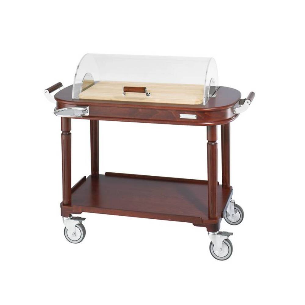 VOZÍK SERVÍROVACÍ NA MOUČNÍKY A SÝRY S PRŮHLEDNÝM OTOČNÝM KRYTEM