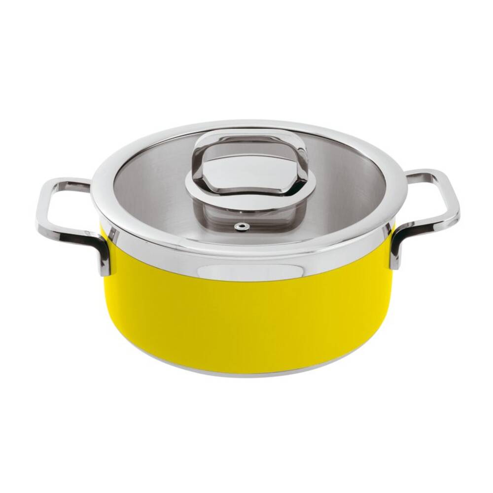 KASTROL VYSOKÝ S POKLICÍ, objem 3,1 l, žlutá